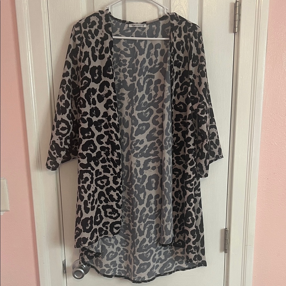 Leopard Print Kimono Cardigan